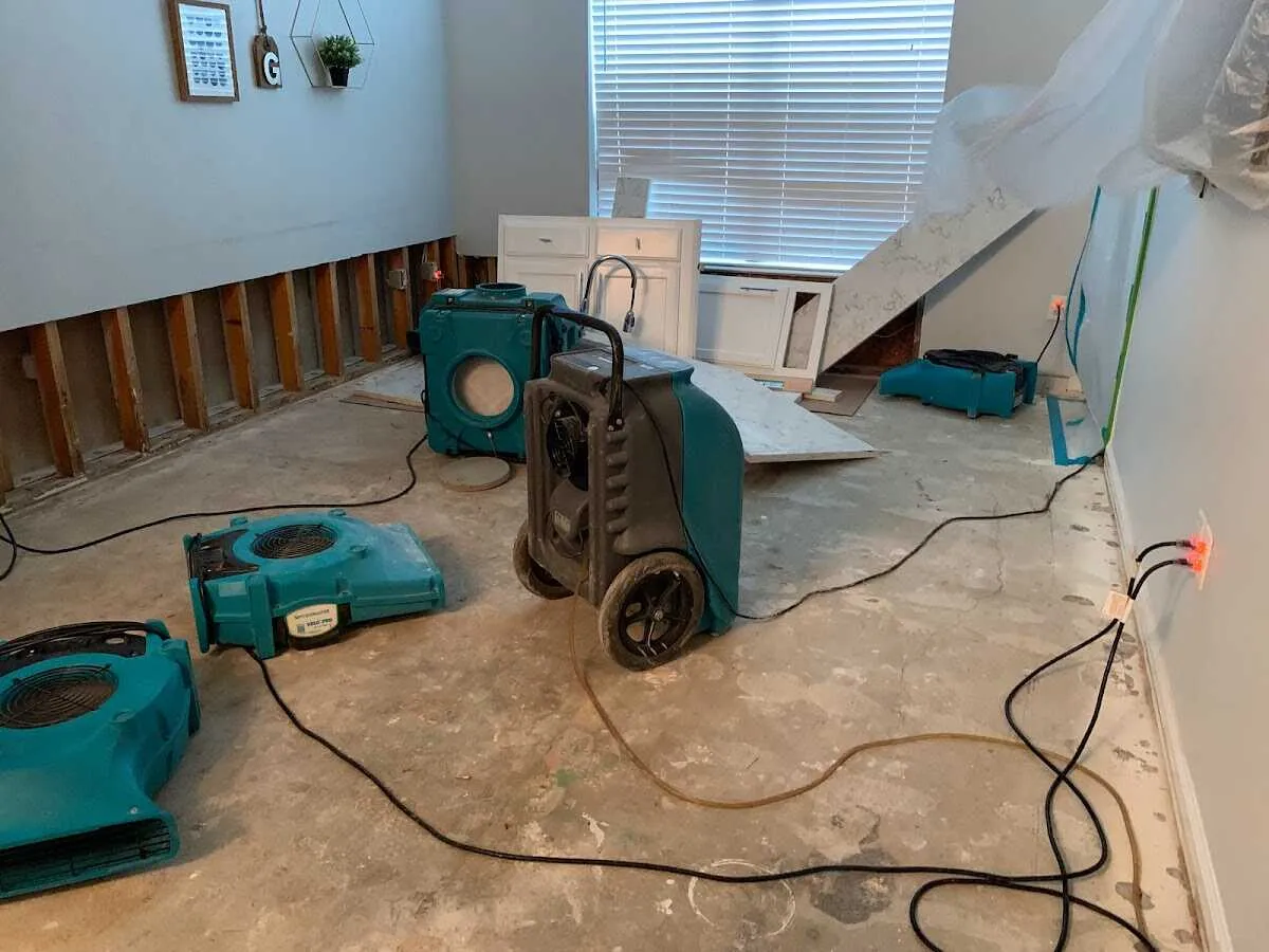 Dehumidifier in flood-cut room for Water Extraction & Removal in Clanton